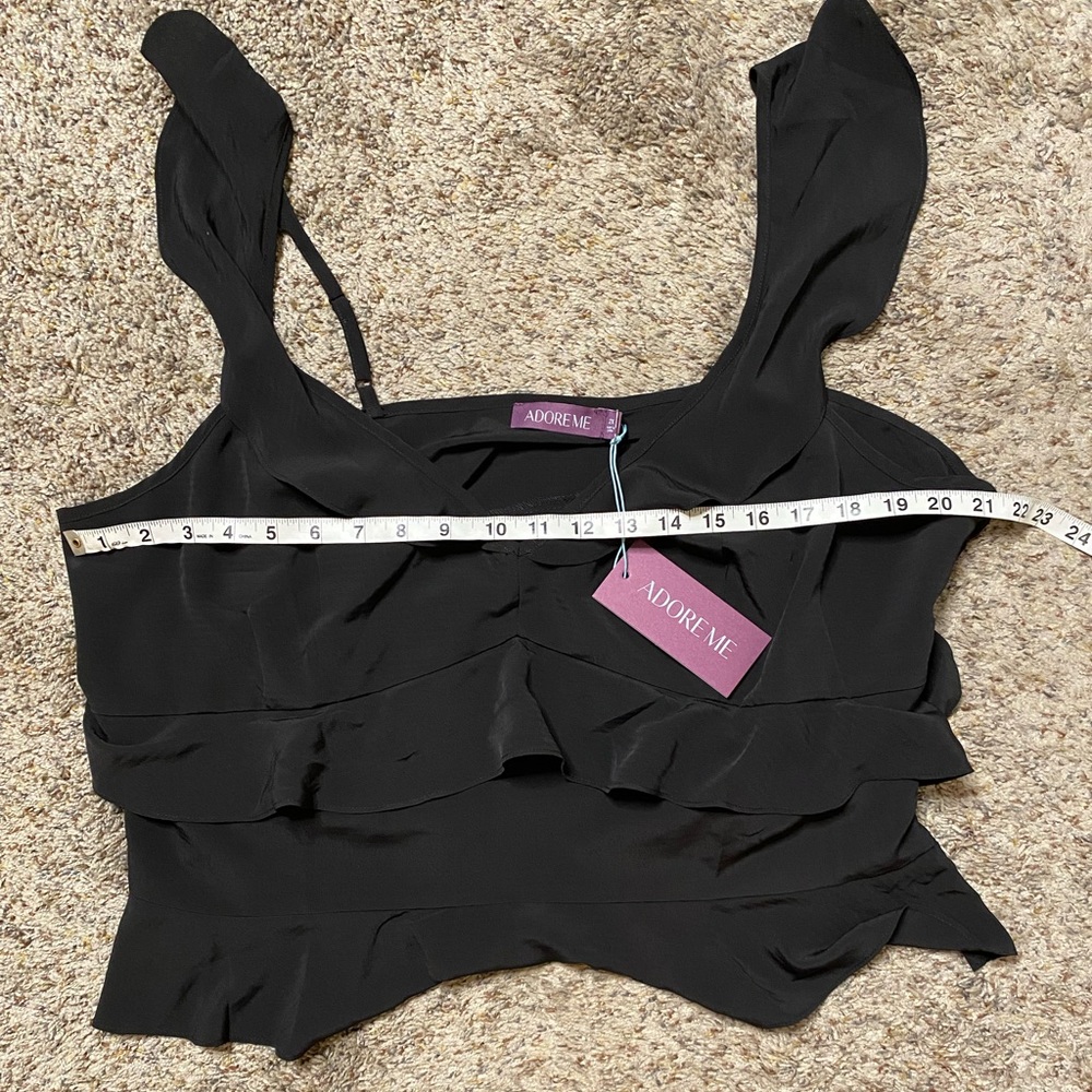 NWT Adore Me Bay Lake Cami Black Ruffle Work Top Size 2x - Picture 8 of 13